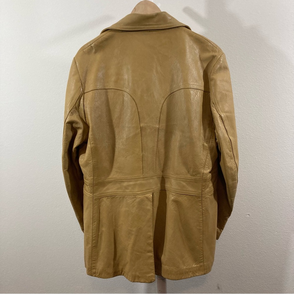 Vintage Leather Jacket, Cabretta Glove Leather, Tan Coat - Picture 6 of 13